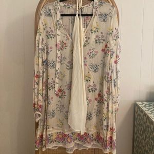 Spell Posy long sleeve mini dress